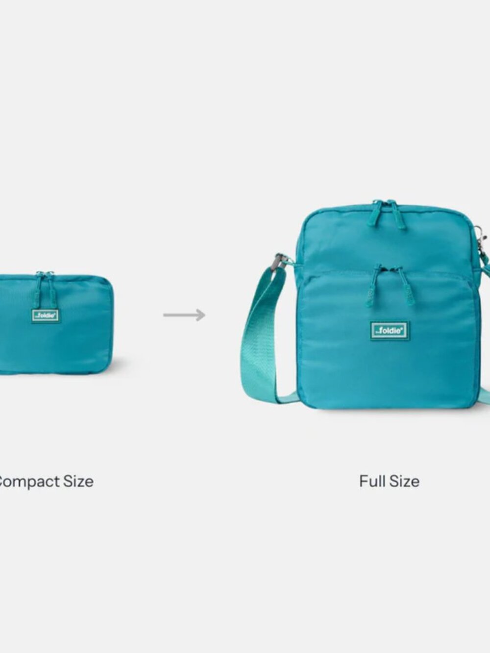 The Foldie Sling Bag Teal Crossbody Secure Travel - Picture 2 of 7